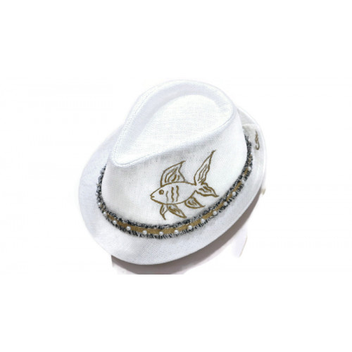 Γυναικείο Καπέλο Καβουράκι Ψαράκι Λευκό 